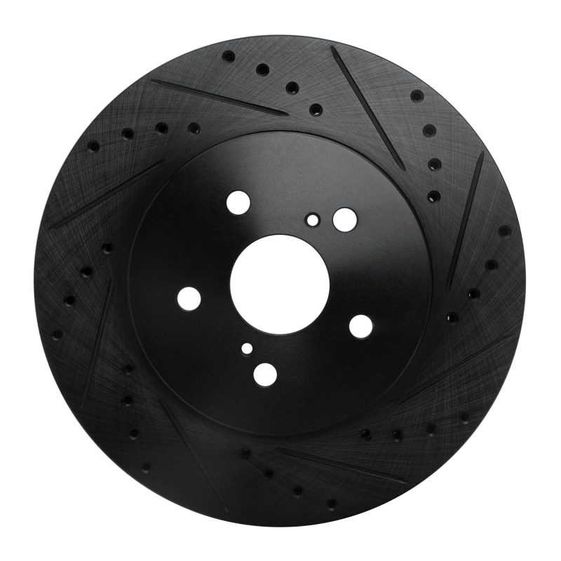 Lexus RX350 Brake Rotor (1) - Front Right - R1 Concepts - Drilled & Slotted - Black - `04-`09